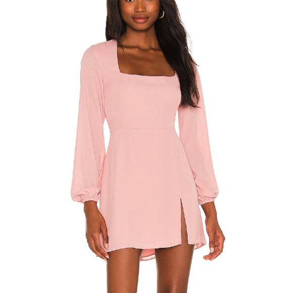 RESA Pink Smocked Mini Dress XS Pastel Balloon Sleeves Romantic Wedding $158 NEW - Picture 1 of 6